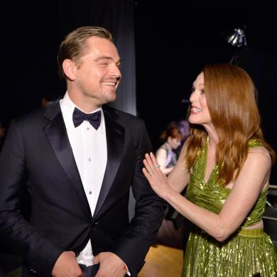 Backstage with Leonardo DiCaprio and Julianne Moore at the 22nd Annual Actor Awards 