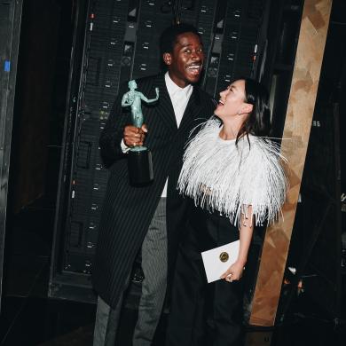 Backstage with Yerin Ha and Damson Idris at the 32nd Annual Actor Awards