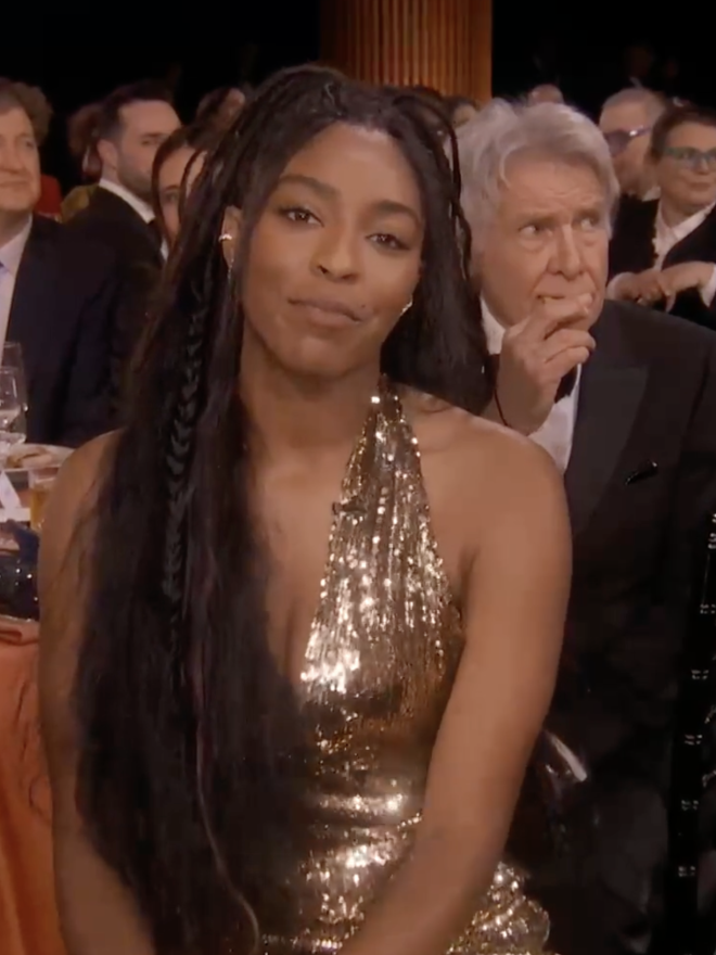 Jessica Williams and Harrison Ford